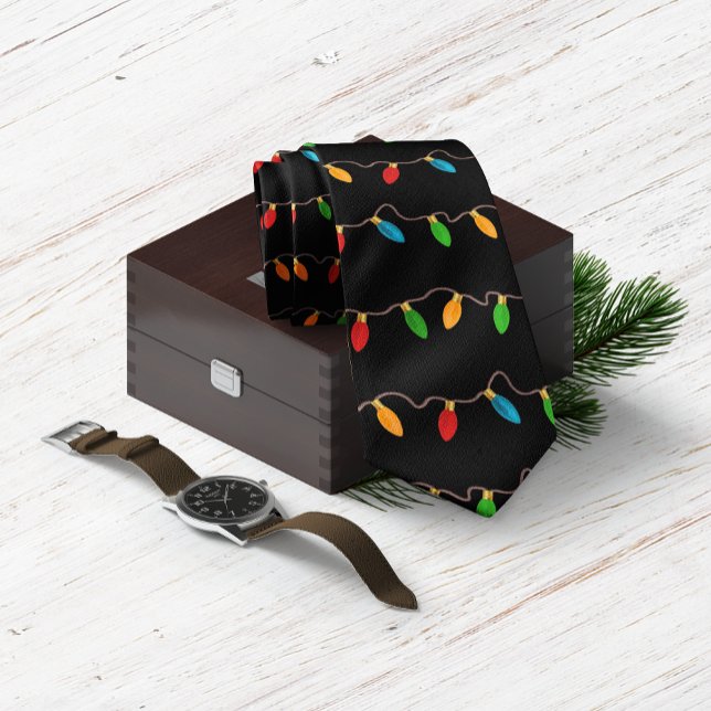 Weihnachts-Weihnachtsfeiertag Krawatte (Festive Christmas String Lights Holiday Neck Tie)