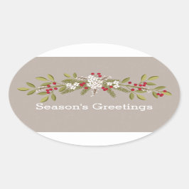 Weihnachts-Weihnachtsfeiertage in Garland Ovaler Aufkleber
