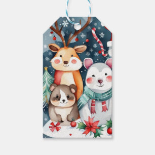 Weihnachts-Weihnachtsfeiertage - niedliche Tiere Geschenkanhänger