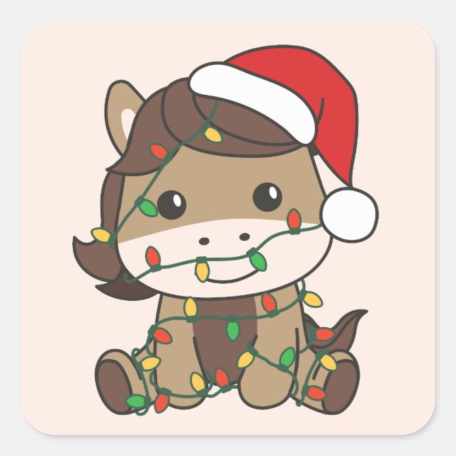 Weihnachts-Weihnachtsferien Quadratischer Aufkleber (Vorderseite)