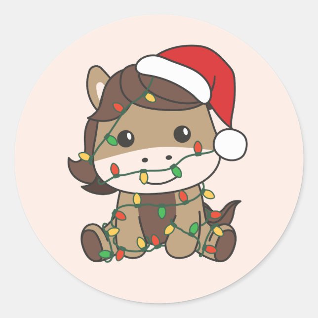 Weihnachts-Weihnachtsferien Runder Aufkleber (Vorderseite)