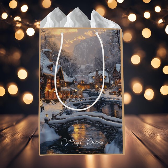 Weihnachts-Weihnachtsfest in Moonlit Kleine Geschenktüte (Von Creator hochgeladen)