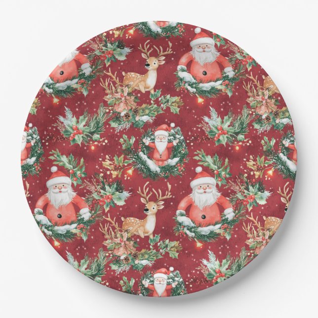 Weihnachts-Weihnachtsfest Pappteller (Vorderseite)
