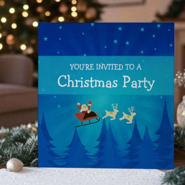 Weihnachts-Weihnachtsfest Party laden ein Einladung (Santa Winter Scene Christmas Party Invite)