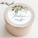 Weihnachts-Weihnachtsfest Runder Aufkleber<br><div class="desc">Winterfest Weihnachten immergeen Gastgeschenk Hochzeit Tags Matching Artikel verfügbar.</div>