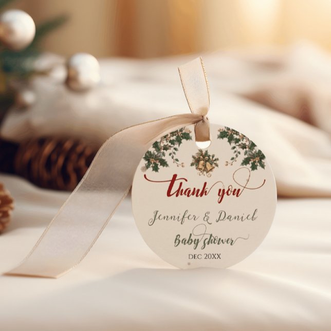 Weihnachts-Weihnachtsfest Winter Red Green Baby Du Geschenkanhänger (Von Creator hochgeladen)