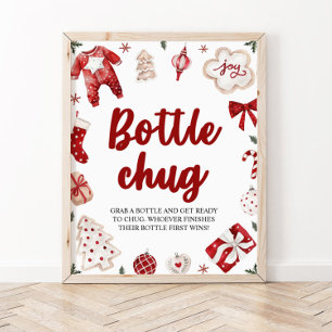 Weihnachts-Weihnachtsflasche Babyduschenschild Poster