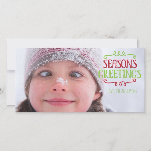 Weihnachts-Weihnachtsfotokarte der Saison Feiertagskarte (Vorderseite)
