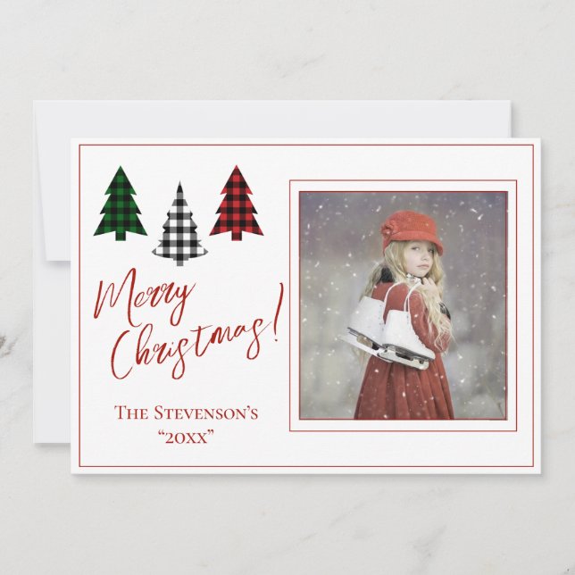 Weihnachts-Weihnachtsfotokarte Personalisiert Feiertagskarte (Vorderseite)