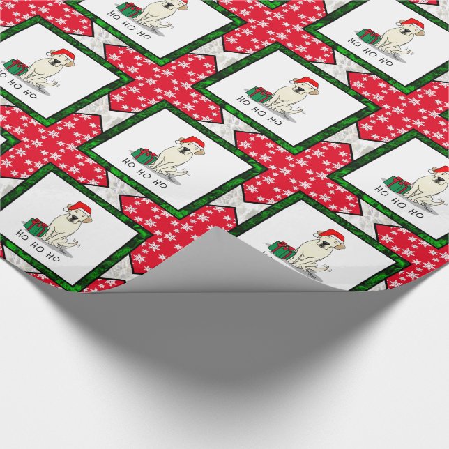 Weihnachts-Weihnachtsgelb-Labrador Niedlich Geschenkpapier (Ecke)