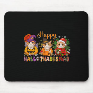 Weihnachts-Weihnachtsgeschenk für Katzen Halloween Mousepad
