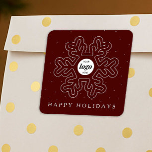 Weihnachts-Weihnachtsgeschenk für Unternehmen Rot Quadratischer Aufkleber