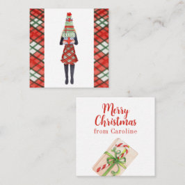 Weihnachts-Weihnachtsgeschenk für Wasserfarben Mitteilungskarte