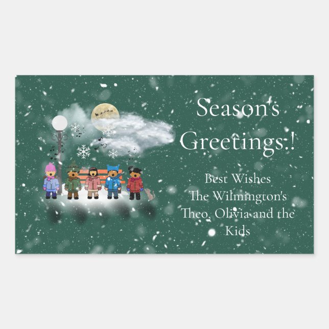 Weihnachts-Weihnachtsgeschenk-Label Rechteckiger Aufkleber (Vorderseite)