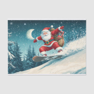 Weihnachts-Weihnachtsgeschenke auf Snowboard Seidenpapier