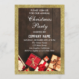 Weihnachts-Weihnachtsgeschenke der Firma Gold Glit Einladung