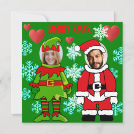 Weihnachts-Weihnachtsgesicht, Weihnachten und Elf Karte