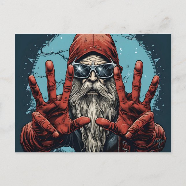 Weihnachts Weihnachtsgestein mit Metal Rock und Ro Ankündigungspostkarte (Vorderseite)