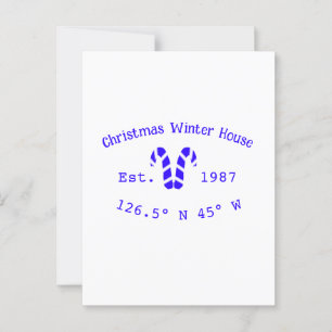 Weihnachts-Weihnachtshaus blaue Süßspeisen. Jahr Postkarte