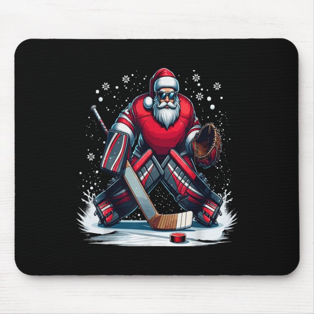 Weihnachts Weihnachtshockey Goalie Ugly Weihnachte Mousepad (Vorne)