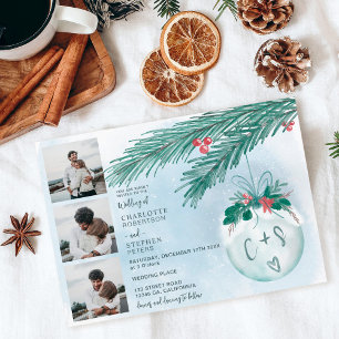 Weihnachts-Weihnachtsinitiativen 4 Fotos Grid Einladung