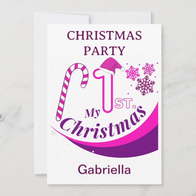 Weihnachts-Weihnachtsjause "Meine 1. Weihnachtszei Einladung (Vorderseite)