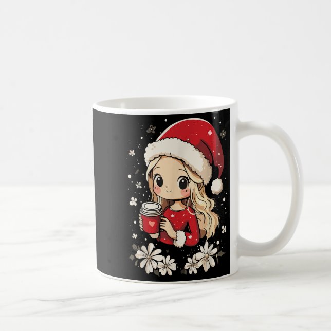 Weihnachts-Weihnachtskaffee Blume Kinder Santa Wom Kaffeetasse (Rechts)