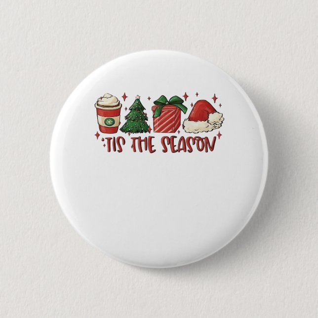Weihnachts-Weihnachtskaffee Funny Holiday Liebe Button (Vorderseite)