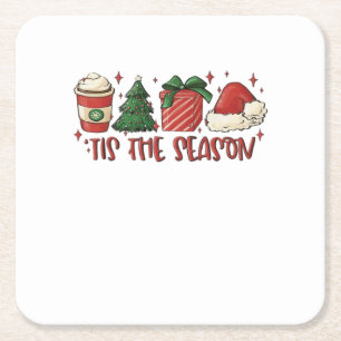 Weihnachts-Weihnachtskaffee Funny Holiday Liebe Rechteckiger Pappuntersetzer