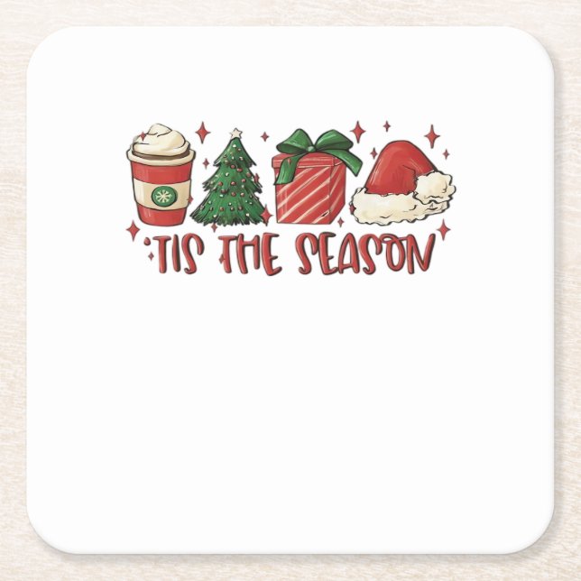 Weihnachts-Weihnachtskaffee Funny Holiday Liebe Rechteckiger Pappuntersetzer (Vorderseite)