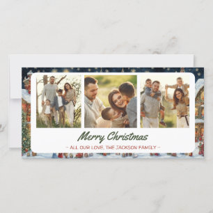Weihnachts-Weihnachtskarte 3 Fotos Feiertagskarte