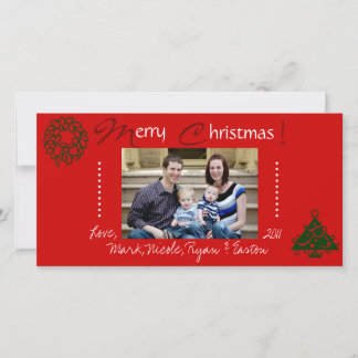 Weihnachts-Weihnachtskarte der Roten Familie Feiertagskarte