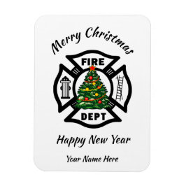 Weihnachts-Weihnachtskarte des Feuerwehrmanns Magnet