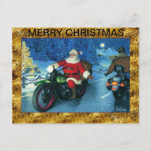 Weihnachts-Weihnachtskarte für ein Motorrad Feiertagspostkarte