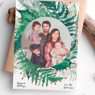 Weihnachts-Weihnachtskarte für Feiertage Grün und Feiertagskarte
