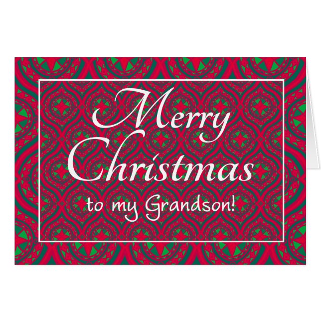 Weihnachts-Weihnachtskarte, Grandson Red, Green (Vorderseite (Horizontal))