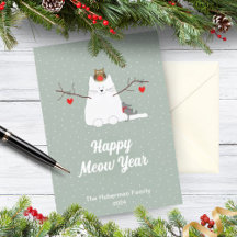Weihnachts-Weihnachtskarte "Happy Meow Year"