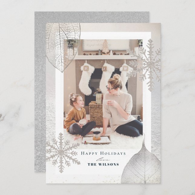 Weihnachts-Weihnachtskarte im Schimmern Einladung (Vorne/Hinten)