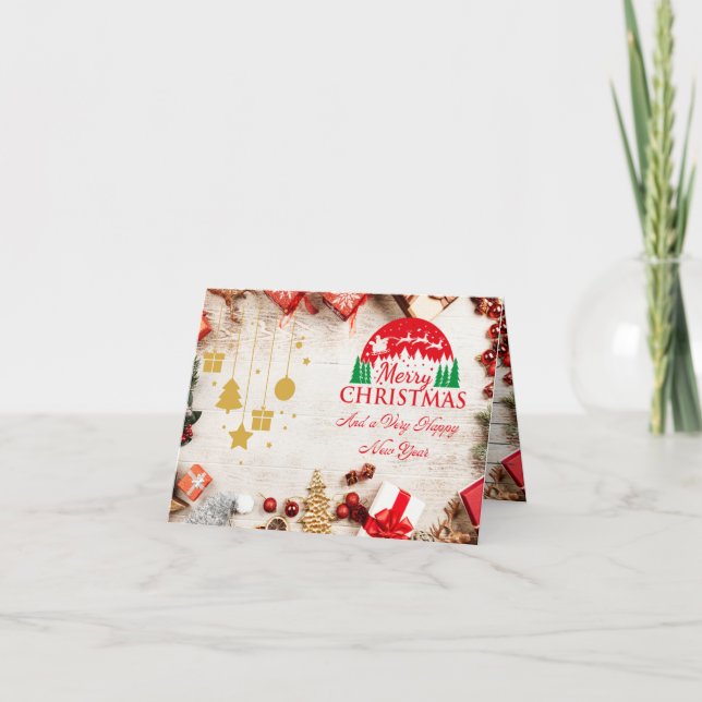 Weihnachts-Weihnachtskarte im Stil der Postkarte (Vorderseite)