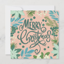 Weihnachts-Weihnachtskarte in Rosa, Florenz Weihna Feiertagskarte