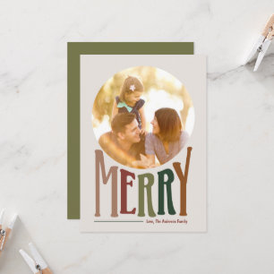 Weihnachts-Weihnachtskarte Merry und Retro