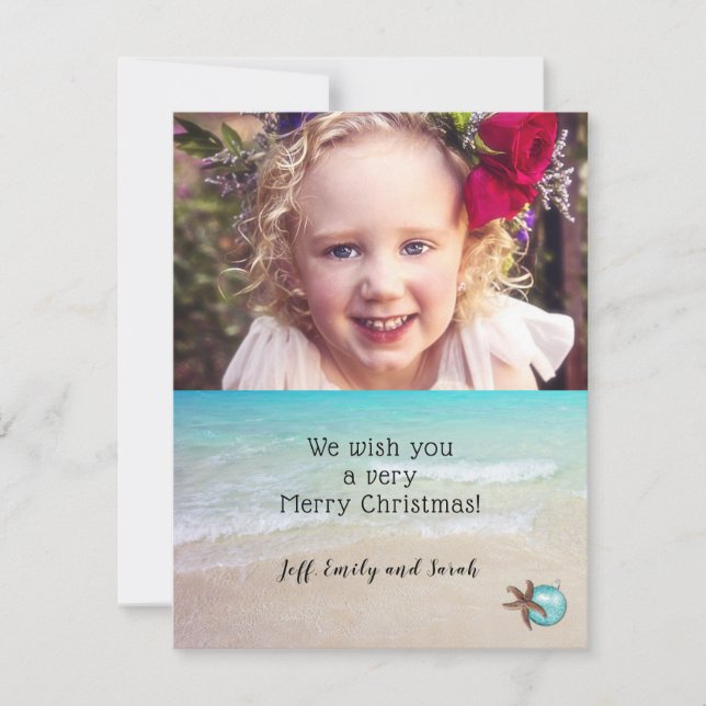 Weihnachts-Weihnachtskarte Starfish Design Feiertagskarte (Vorderseite)