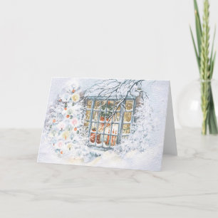 Weihnachts-Weihnachtskartenschneebaum Feiertagskarte