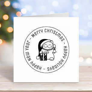 Weihnachts-Weihnachtskatze Gummistempel