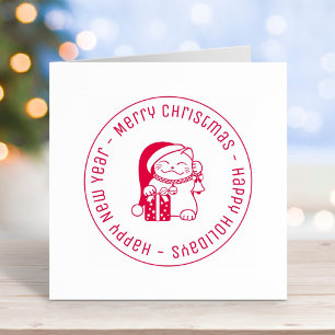 Weihnachts-Weihnachtskatze Permastempel