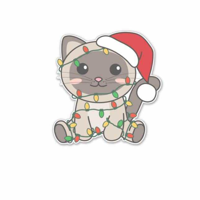 Weihnachts-Weihnachtskatzen Aufkleber (Vorderseite)