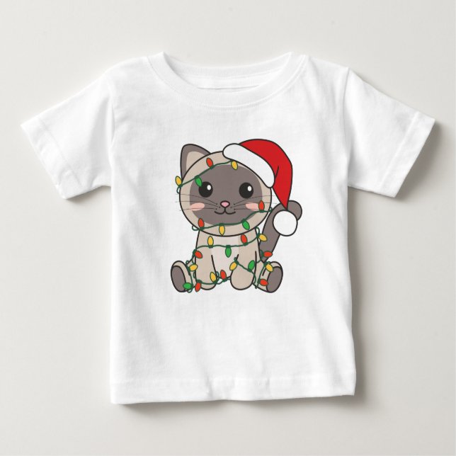Weihnachts-Weihnachtskatzen Baby T-shirt (Vorderseite)