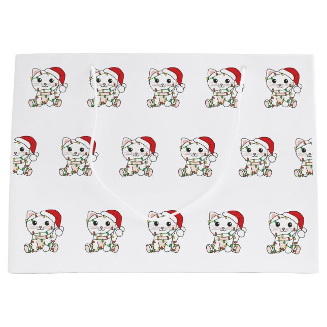 Weihnachts-Weihnachtskatzen Große Geschenktüte (Vorderseite)