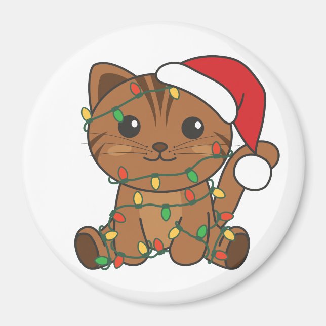 Weihnachts-Weihnachtskatzen Magnet (Vorne)