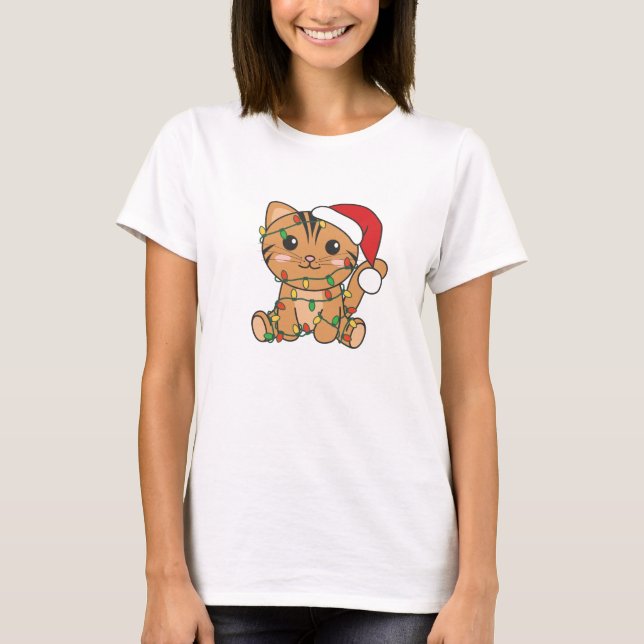 Weihnachts-Weihnachtskatzen T-Shirt (Vorderseite)